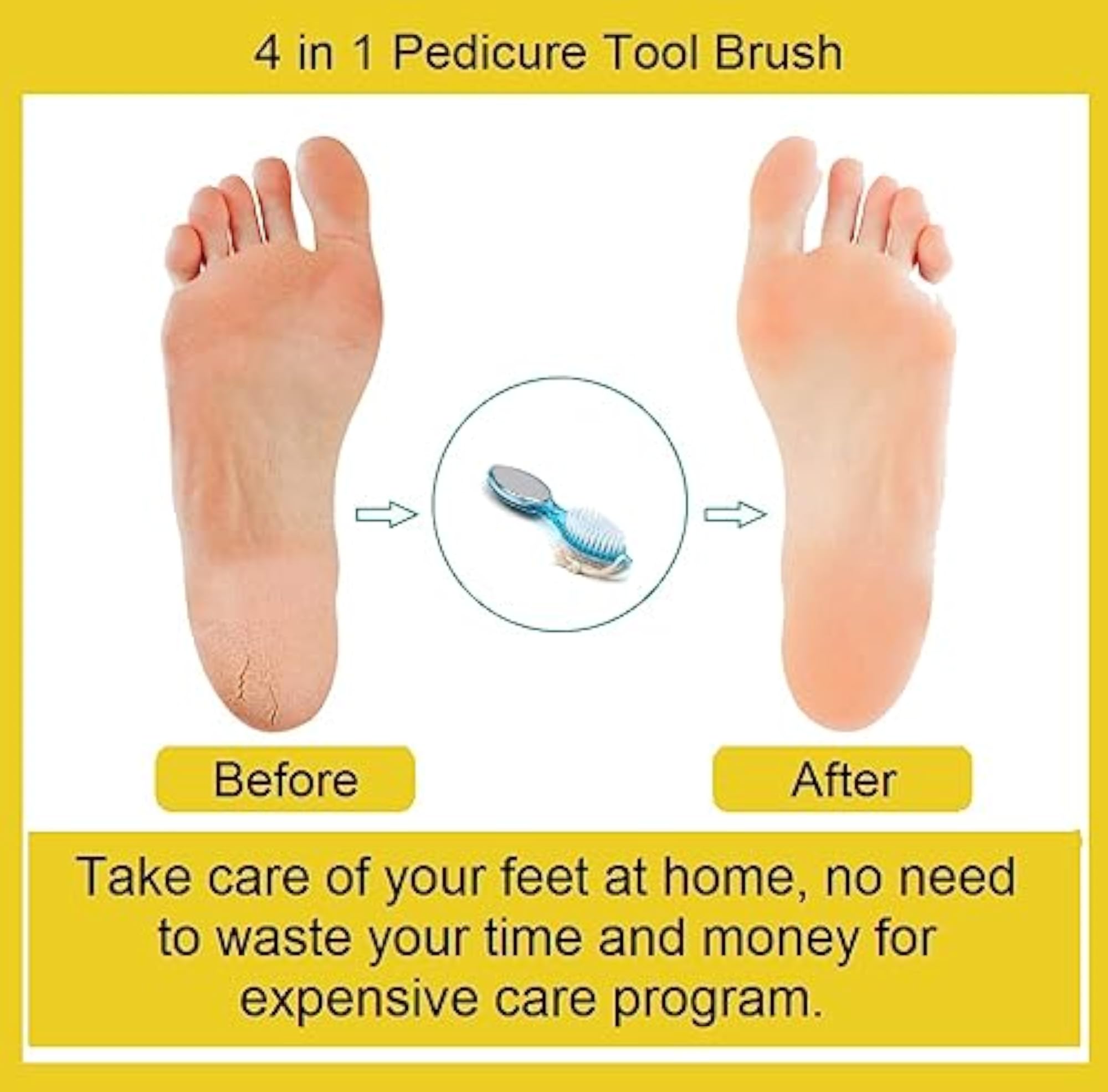 4 in 1 Multipurpose Pedicure Brush for Foot Cleaning