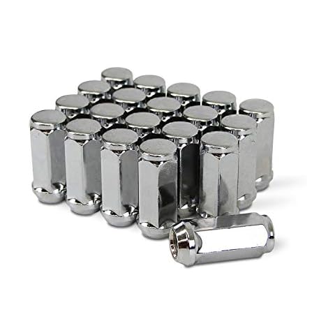 TC Sportline WH-LN1415190CH20, 20 pcs Chrome Bulge Acorn Wheel Lug Nuts 14x1.5 Closed End 1.9" XL Tall 3/4" Hex Cover