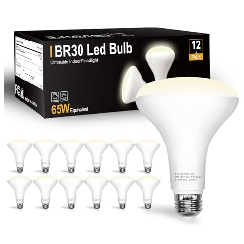 Image of DAYBETTER BR30 LED Light Bulbs Indoor Flood Light 65W Equivalent, Neutral White 4000K, 12Pack Dimmable Recessed Bulb for Bedroom Kitchen Living Areas, E26 Standard Base, 800 Lumens