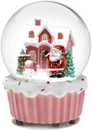 Snow Globe Pink Sofa/Dog and Cat Snowglobe with Music Birthday Party Decorations Creative Collectibles (GS8701B-120MM) (Snow Scene)