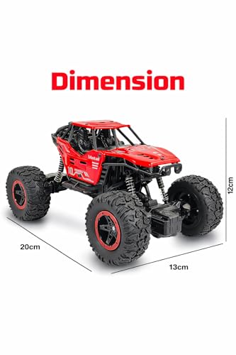 Image of RC Rock Crawler 2x2 Big Tyre Monster Truck | Metal Body, Dual Motor, Remote Control, Rechargeable Battery, Off-Road Climbing Car for Kids & Adults