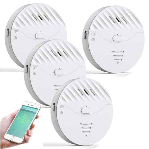 WiFi Glass Break Sensor Alarm,4 Pack Window Alarm Sensor with APP, Smart Vibration Sensor Alarm for Car,Home Security (Only Supports Wi-Fi 2.4GHz )