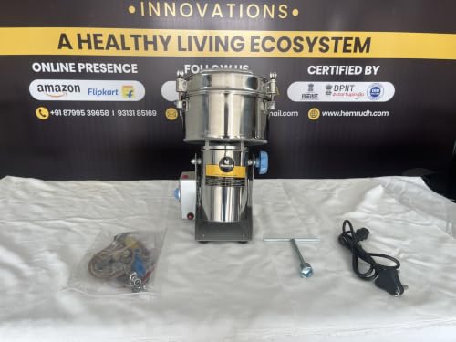 Image of 2000g Electric Spice Grinder | 4000W Heavy Duty Stainless Steel Dry Masala Grinder | 25000 RPM Commercial Grinding Machine