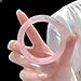 URED Ice Jade Bangle for Women Good Luck Bangle Pink Round Feng Shui Fashion Elegant Stone Jade Bracelet Yoga meditation mother gift Birthday good luck