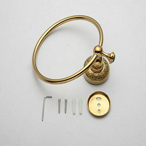 Beelee Wall Mounted Towel Ring/Towel Holder,Solid Brass Construction,Gold Finish,Bathroom Accessories