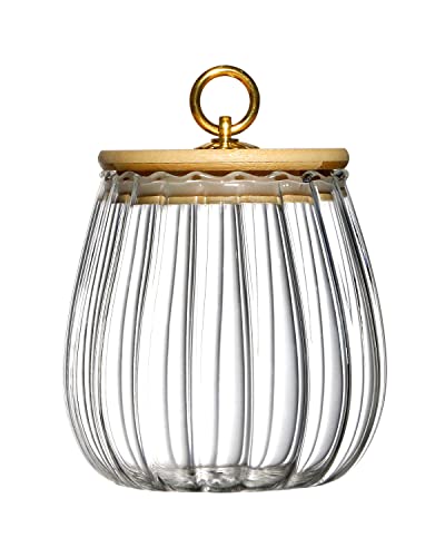 NUTRIUPS Glass Jar with Lid Oval Decorative Jar 26 FL OZ, Airtight Glass Storage Jar with Bamboo Lid Kitchen Canister Glass Canister Hold Cookie, Coffee Beans, Candy, Tea, Nuts& More - Thumbnail 3