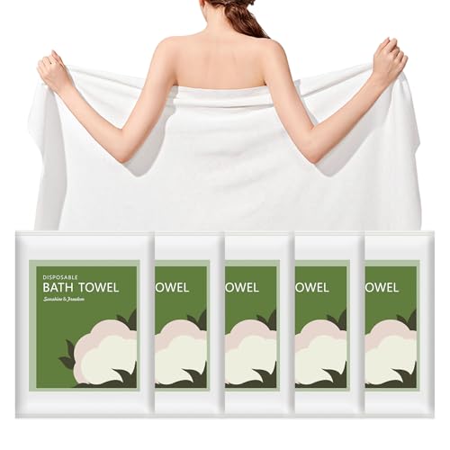 Serviette jetable ultra douce séchage rapide lot de 5 drap de bain