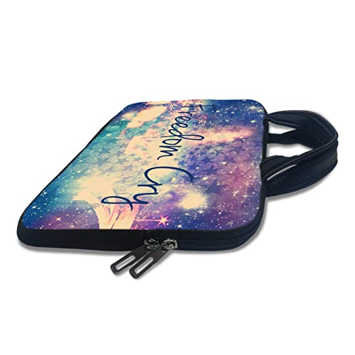Image of TheSkinMantra Chain Laptop Sleeve Bag Compatible with Laptop /Macbooks /Chrombook /Notebook /Zbook (14.1 Inch (Handle), Freedom Cry)