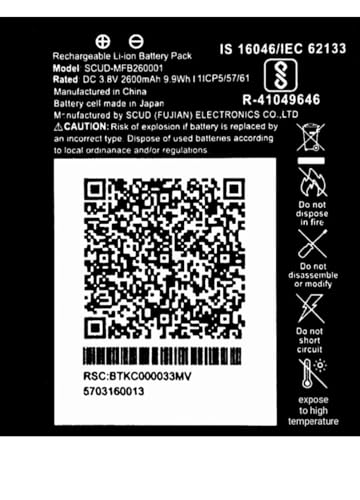 Image of Original MFB260001 Battery for Reliance Jio 4G Router JioFi 3 (JMR540, JMR541) JioFI 4 (JMR1140) Battery with 6 Month Warranty*****(R94)
