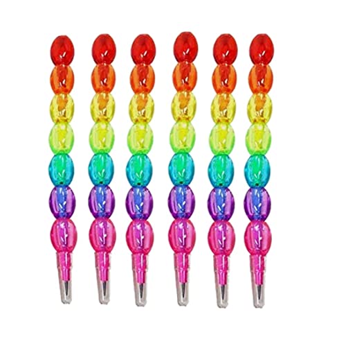 Image of Amazon Brand - Umi Pearls Moti Design Non-Sharpening Stacking Pencil Set of 6pc, 7 Pearls in Each Pencil
