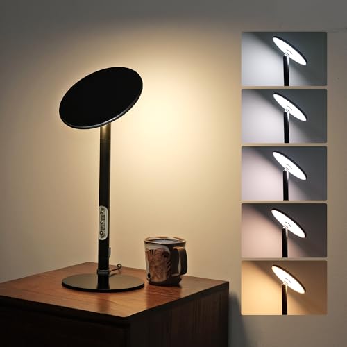 chiphy Bedside Lamp Nightstand Lamp, Dimmable Table Lamp LED Desk Lamp, 20W 1500 Lumen 2300K-6500K Aluminum Industrial for Bedroom, Dinning Room, Living Room