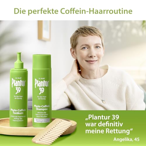 Foto von Plantur 39 Phyto-Coffein-Tonikum für Frauen - 200 ml - Bekämpft Menopausalen Haarausfall, Stärkt Haarwurzeln, Mit Phyto-Aktivstoffen und Vitalstoffen, Ideal für Nicht-Tägliche Haarwäsche