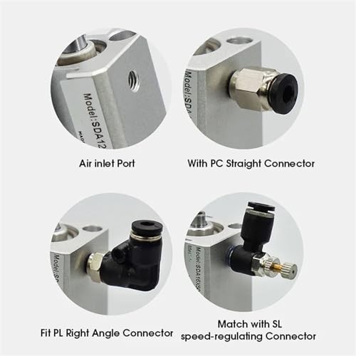Cylindre pneumatique SDA 63mm avec course 10mm à ressort - 5