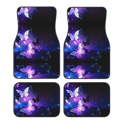 Tapis de voiture universels papillon violet tapis auto berline suv camionnette