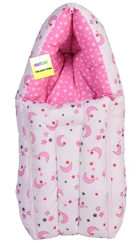 Image of Kwitchy New Born Bedding Combo of Baby Mattress with Net | Gaddi Set | Comforter (0-6 Months) Pink (4PCS Set)