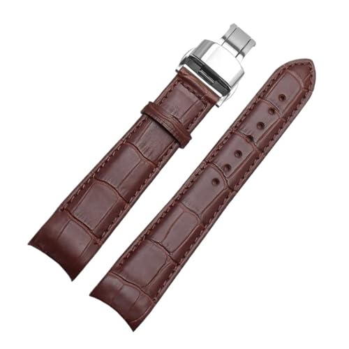[-ł] Arc Interface J[tU[EHb`oh 18mm 19mm 20mm 21mm 22mm 23mm 24mm Tissot Seiko Ή IKEHb`XgbvΉ(Brown-Brown-Silvery,22mm)
