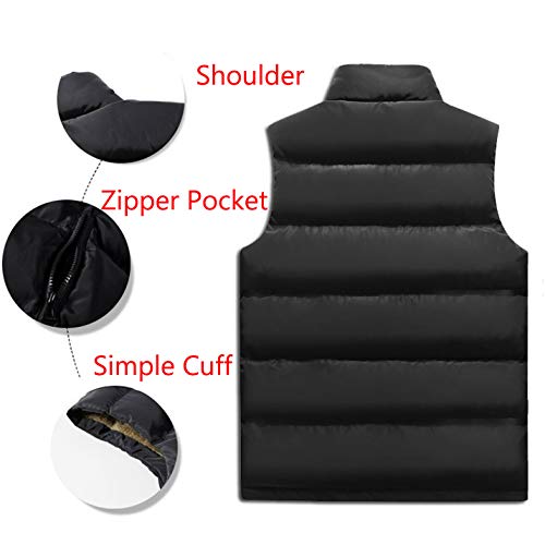 image for Flygo Men's Winter Warm Outdoor Padded Puffer Vest Thick Fleece Lined 