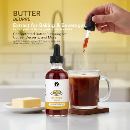 Image of Dolce Flav Butter Extract - 2 Ounce Water-Soluble Kosher, Sugar-Free, Concentrated Imitation Butter Flavor for Baking, Cookies & Frostings, Includes Measured Dropper