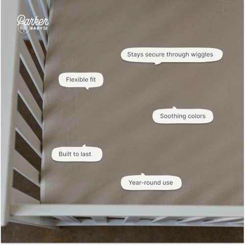 Image of Parker Baby Soft & Durable Fitted Baby Crib Sheets | Snug Fit for Standard Crib Mattresses | Machine Washable, Fade-Resistant & Modern Nursery Designs