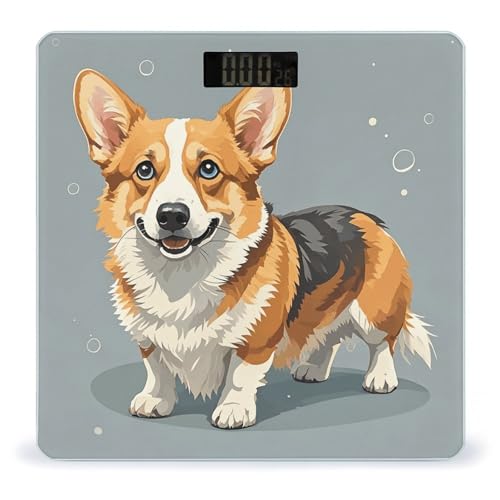 Báscula digital de baño con diseño Corgi y vidrio templado miniatura 1