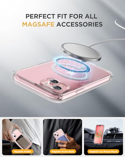 Image of Miracase Glass Series for iPhone 15 Case [Compatible with MagSafe] Full-Body Magnetic Case with Built-in 9H Tempered Glass Anti-Fingerprint Screen Protector + Camera Lens Protector, Clear