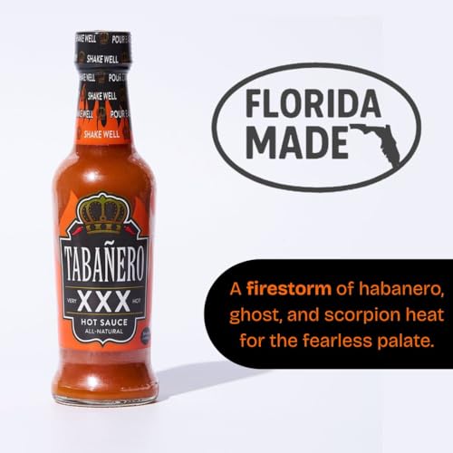 Image of Tabanero Extra Spicy XXX Hot Sauce, All Natural, 5 oz Small Glass Bottle