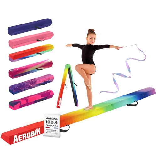 Aerobik | Poutre de Gymnastique Pliable 240 cm Rainbow | Stable, Antidérapante et Lavable |...