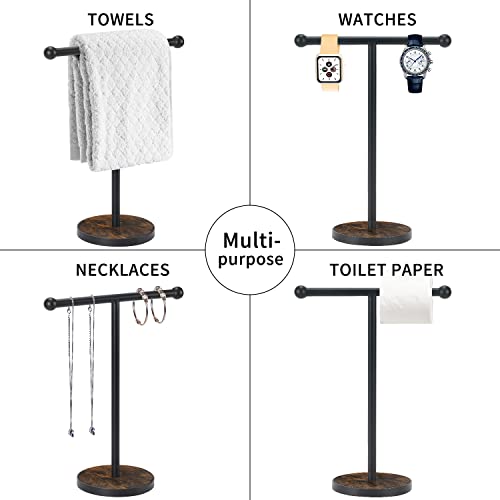 YINMIT-Hand-Towel-Holder-Stand-Matte-Black-T-Shape-Free-Standing-Hand-Towel-Holder-for-Bathroom-with-Heavy-Base-Height-15-Wood-Countertop-Towel-Holder-for-Bathroom-Kitchen-Countertop-Vanity YINMIT Hand Towel Holder Stand Matte Black T Shape Free Standing Hand Towel Holder for Bathroom with Heavy Base Height 15 Wood Countertop Towel Holder for Bathroom Kitchen Countertop Vanity