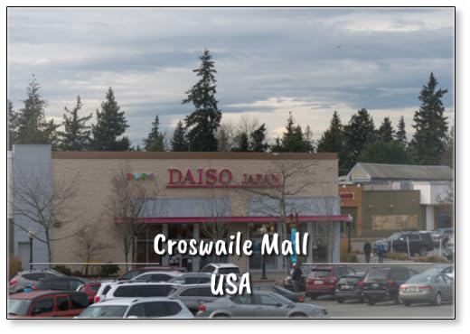 THE DAISO JAPAN STORE in CROSSROAD MALL in BELLEVUE WASHINGTON SHOWING THE RETAILER and THE FLOW of SHOPPERS in THE PARKING LOT, Fridge Magnet