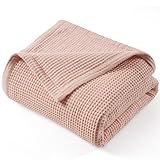 PHF Reversible Waffle & Muslin Blanket 100% Cotton 400GSM Queen Size 90