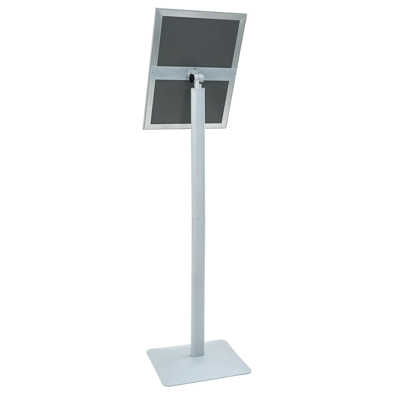 Soporte para carteles de pedestal A3 con soporte de pantalla ajustable y base de hierro fundido para publicidad, soporte giratorio de 360 grados para carteles para recepción y feria