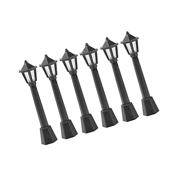 EXCEART Mini Lampe Post Licht 6Pcs Mini Stra?e Licht Modell Modell Eisenbahn Zug Lampe Post Stra?e Lichter für Miniatur…
