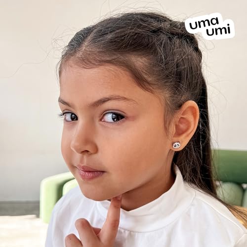 925 Sterling Silver Panda Stud Earrings for Girls Hypoallergenic Safety Screw Back Rhodium Plated - Panda Gifts Earrings for Baby Toddlers Little Teens Kids Jewelry3