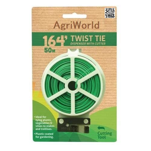 AgriWorld 50m Plastic Twist Tie Heavy Duty Wire Spool Twister with Blade Cutter for Garden Yard Nursery Plant (Green) AgriWorld 50m Plastic Twist Tie Heavy Duty Wire Spool Twister with Blade Cutter for Garden Yard Nursery Plant (Green)