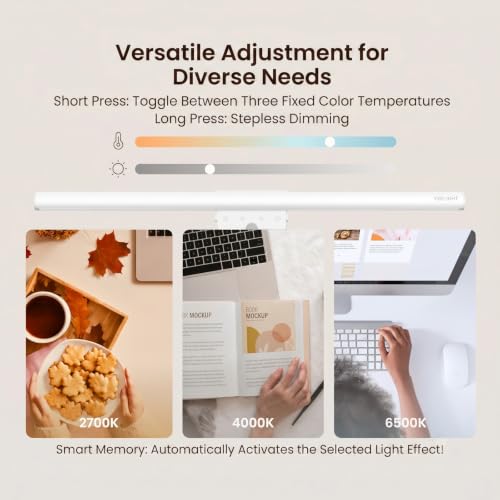 Image of YEELIGHT Monitor Light Bar with Remote, Computer Monitor Lamp for Home Office Gaming, 250LM No Glare Eye-Care Screen Bar, Touch Control USB Desk Lamp with Stepless Dimming for Flat & Curved Monitor
