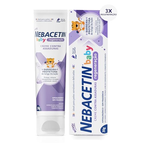 Pomada Contra Assaduras Nebacetin Baby Regeneração 30g - Cuida e Trata Peles Irritadas, Forma Barreira Protetora na Pele