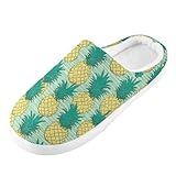 PAQGSREM Pantuflas de piña para hombre y mujer, pantuflas de espuma viscoelástica para el hogar, pantuflas de dormitorio, pantuflas esponjosas y esponjosas para la casa para mujeres y hombres,