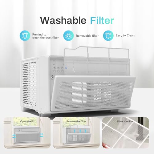 Image of PhiloDeco Energy Star Window Air Conditioner,12000 BTU 520 sq ft. Air Conditioner Window unit with Wifi Inverter Ac, Remote Control, Ultra Quiet & Easy Installation, ECO /24 Timer /Auto Restart
