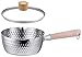 Garnek Tradycyjny Japoński Rondel Ze Stali Nierdzewnej Nonstick Patelnia Do Sosu Mlecznego Ze Szklaną Pokrywką, Drewnianą Rączką I Stojakiem Na Olej, Narzędzie Do Gotowania,18 Cm/7 Cali,Uptodate