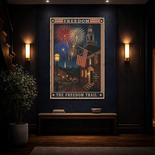 Art Mural Americana Toile de Qualité Châssis Épais 3cm