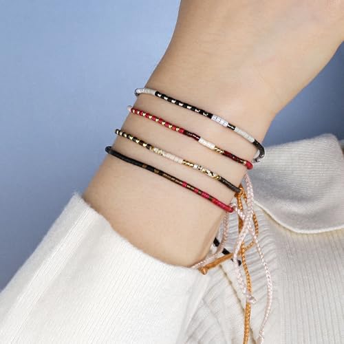 Image of KELITCH Boho Women Crystal Shell Beaded Friendship Bracelets Handmade Strand Bracelet Bangles Jewelry