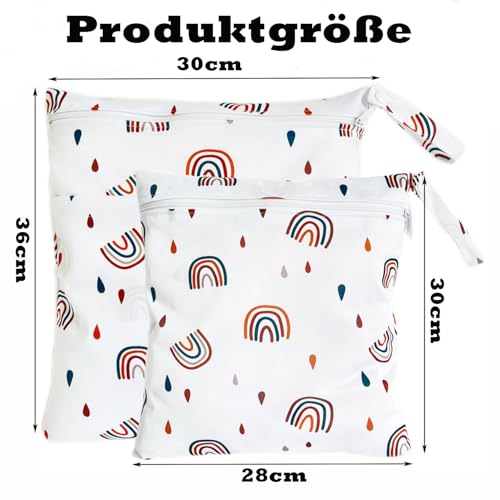 TRASUN Wetbag Kindergarten Nasstasche Windel Taschen Schwimmsachen Nassbeutel Nasse und Trocken Wickeltasche 2er Wasserdicht Waschbar… – Ansicht 2