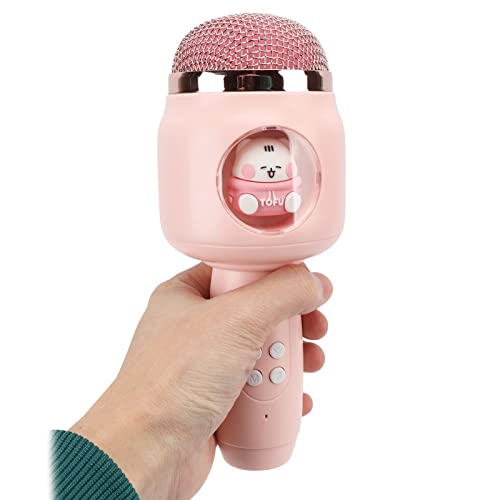 Pwshymi Wireless Bluetooth Mic, Simple Using Fluent Transmission High Fidelity No Delay Cute Children Microphone Abs Plastic For Performance(Pink) #TOP28