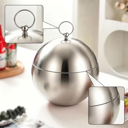 Cubo de acero inoxidable resistente al óxido con diseño de fútbol, recipiente para anfitrión 5