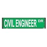 Civil Engineer DR Sign - Rustic Metal Street Style Decor, 16x4 Inch Engineering Graduation Gift, Vintage Office Wall Art
