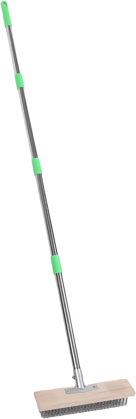 Generic Adjustable Length Stainless Steel Wire Deck Scrub Brush for Moss on Terrace and Grouting Lines