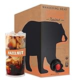 Wandering Bear Organic Hazelnut Cold Brew Coffee On Tap, 96 fl oz - Extra Strong, Smooth, Unsweetened, Shelf-Stable, and Ready to Drink Iced Coffee, Cold Brewed Coffee, Cold Coffee