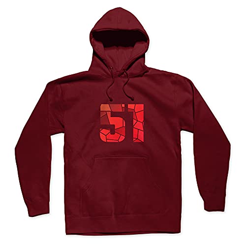 Sweat à capuche 51 Number unisexe bordeaux un vêtement décontracté essentiel