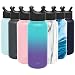 Simple Modern 32 oz Summit Water Bottle with Straw Lid - Vacuum Insulated Tumbler Double Wall 1 Plus Liter Leak Proof 18/8 Stainless Steel Flask - Tropical Seas