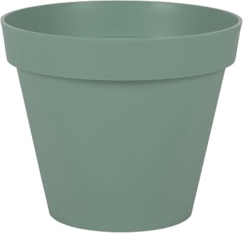 EDA - Round Tuscany Flower Pot Diameter 25 cm - Volume 6 L - Diameter 25 x Height 21 cm - Bay Green